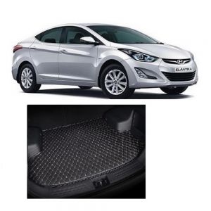 Trunk/Boot/Dicky PU Leatherette Mat for Elantra Fluidic - black